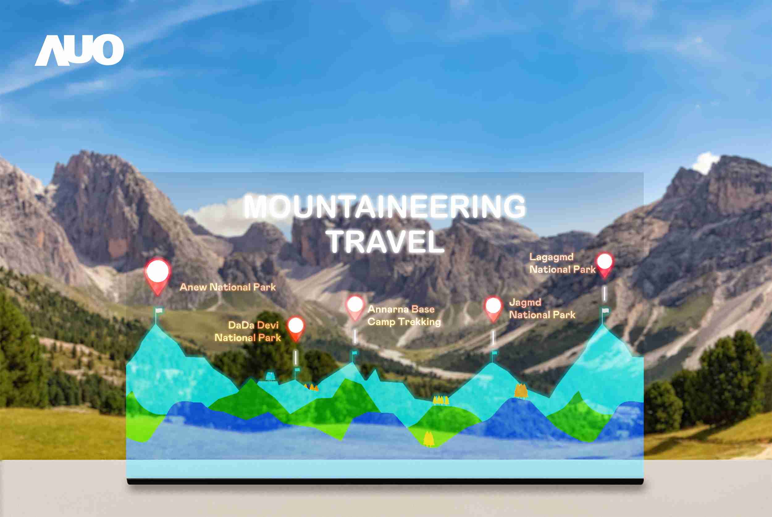 财神娱乐展示全球单片尺寸最大(*)42吋透明Micro LED显示器拼接而成的〝64吋透明Micro LED显示器〞，，，具备高透明度、、、、1,000 nits高亮度、、、、广色域、、、、采用三边无边框的无缝拼接等多重特色，，呈现超高清、、细腻画质而不遮挡后方视觉，，，，满足层峰需求，，可广泛运用于零售、、、艺术展览或商业空间等场域